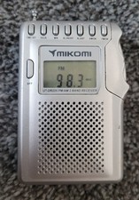 Mikomi UT-DR205 Personal Digital Radio FM/AM 2 Band Battery Belt Clip Alarm