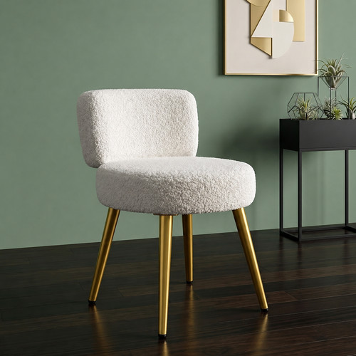 Faux fur vanity stool - fur,
