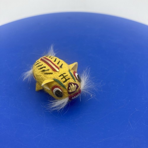 Vtg chinese tiger - painted, silk