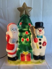 Festive Blow Mold Trio Santa, Snowman & Christmas Tree H76cm Outdoor Fully Works
