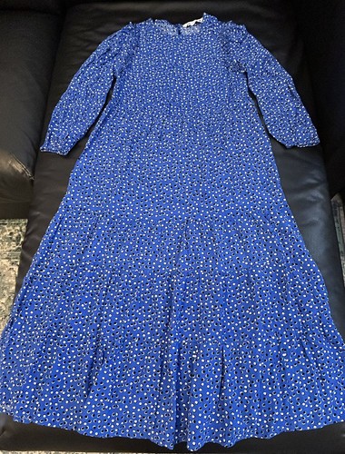 Zara printed dress cobalt - , blue