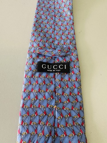 Gucci silk tie blue loafer - silk,