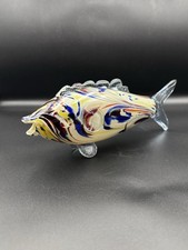 Vintage Murano Art Glass Fish Sculpture. Multi Coloured Beautiful 1970’s Item