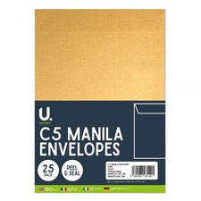 C5 Manila Envelopes - 25 Pack