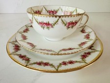 Rare Antique Ford Pointon English Fine Bone China Tea Trio Retailed T Goode & Co