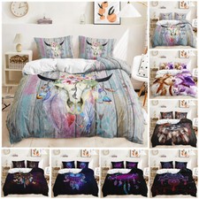 Indian Style Ethnic Feather Butterfly Exotic Doona Duvet Quilt Cover Bedding Set