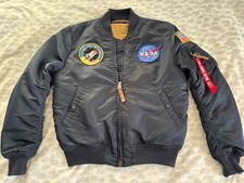 Alpha Industries NASA Bomber Jacket. Navy Blue. Medium