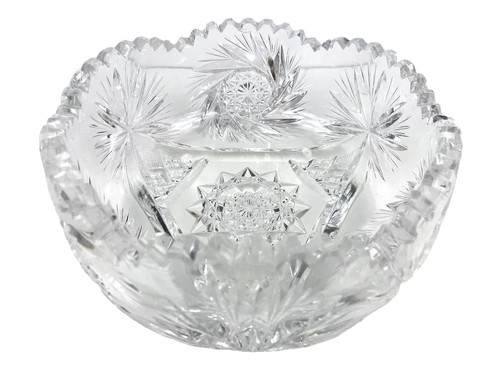 Heavy cut glass bowl thick - heavy,