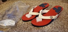 Avon July 4th Patriotic Disney Mickey Mouse Flip Flops Size 7-8
