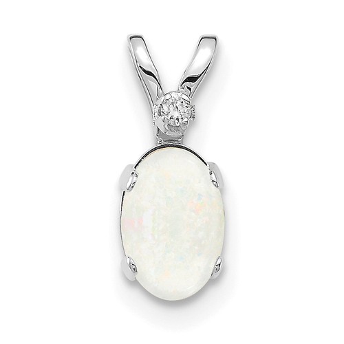 14k white gold 5x4mm diamond - 14k,