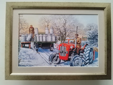 Trevor Mitchell Farming  print 'Happy New Year !' Red Tractor FRAMED