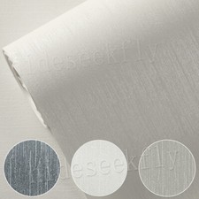 Off White Thick Textured Plain Non-Woven Paste the Wall Wallpaper Embossed 6Roll