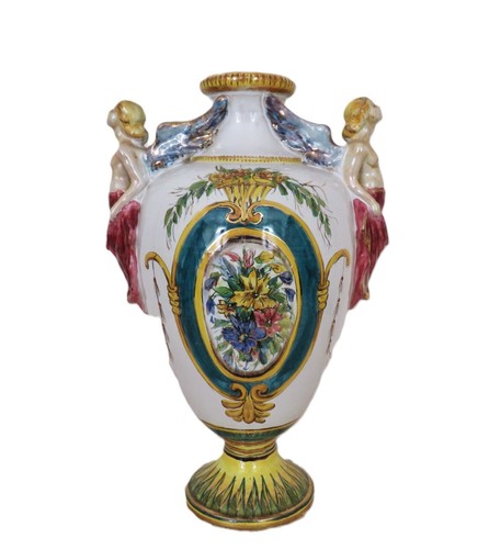 Antique italian faience vase - italian,