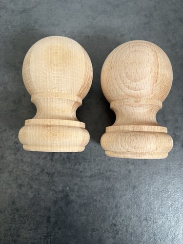 Pair solid wood finials - pair,