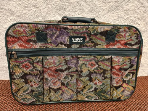 Vintage tapestry suitcase - tapestry,