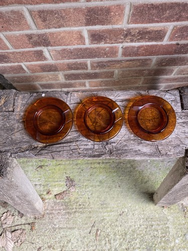 Vintage amber glass stackable - vintage,