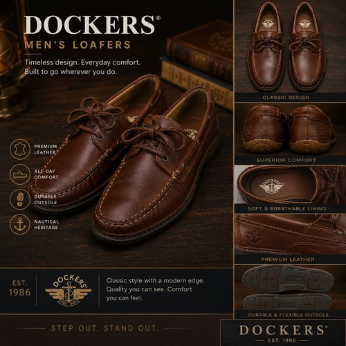 Dockers men brown leather - men's,