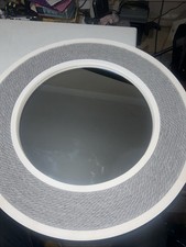 60 Cm Diameter) Mirror 38 Cm Nautical/beach Feel Matt White/ Blue Rope Impressed