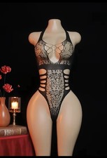 Black Lace Fishnet Bodysuit