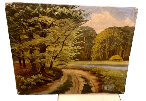 Antique small oil - oil, painting