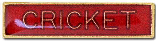 Cricket bar pin badge red - bar,