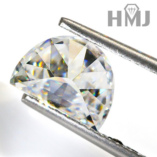 Half moon cut moissanite - half,
