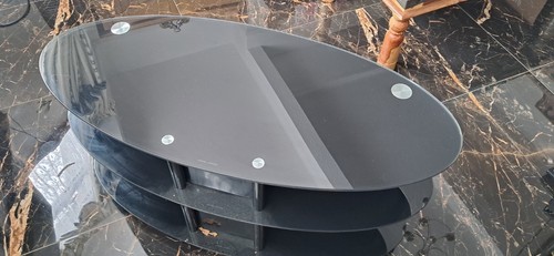 Black glass stand tier - black, 3