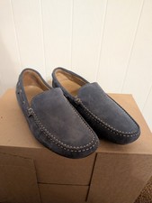 Loake Mens Suede Blue Loafers