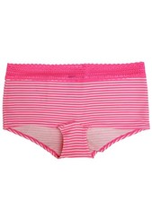 La Senza size 10 Lace trim stripe Shortie Knickers panties briefs Neon Pink
