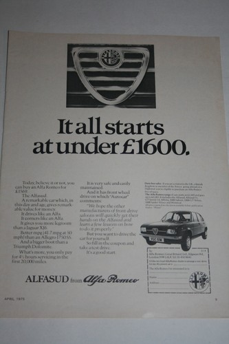 1975 advert for alfa sud - 1975,