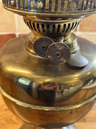 Vintage duplex oil lamp brass - duplex,
