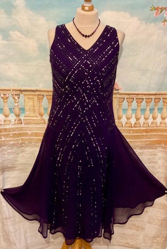 Evening dress purple - purple, beaded