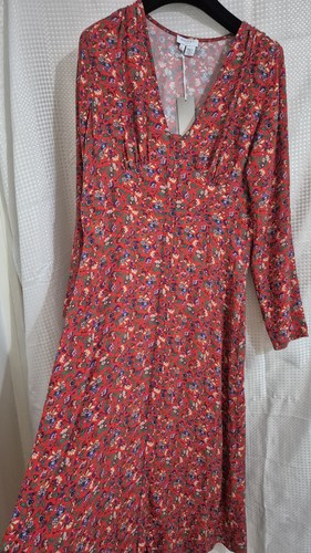 Ghost red saffron dress - ghost, l,