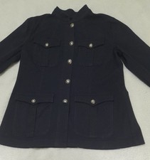 Ralph Lauren Coat Women's Size 10 Navy Blue  Military Button Lauren Green Label
