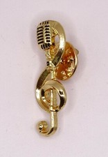 Gold Microphone Treble Clef