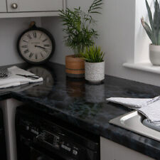 Self Adhesive Vinyl Wrap Film for Kitchen Worktops dc fix Marble Black