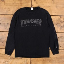 Thrasher T-Shirt Long Sleeve Graphic Black S Mens Skater USA