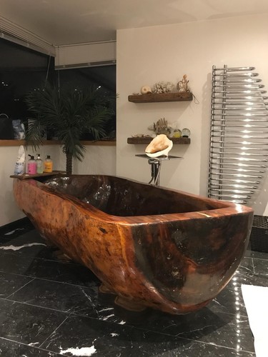 Balinese wooden bath - bath, bathtub