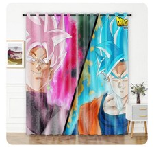 3D Dragon Ball Z Goku Made Pair Thick Thermal Blackout Curtains Ring Top Eyelet