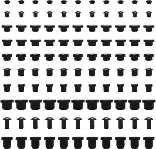 100 pcs black silicone - silicone, hole