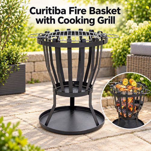 Curitiba fire basket with - fire,