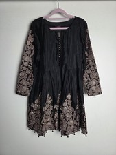 Sha Posh Black Frock Kurta Size Small/ 8 Ladies Ethnic Wear Gold Embroidery 