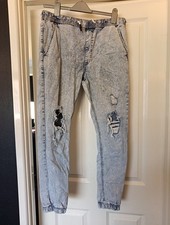 Denim And Co Men's Cuff Jogger Jeans. Blue.. Size Medium