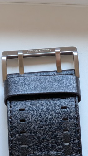 Leather bund watch band - leather,