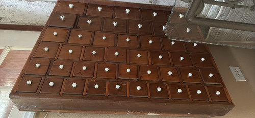 Antique brown wood - brown, apothecary