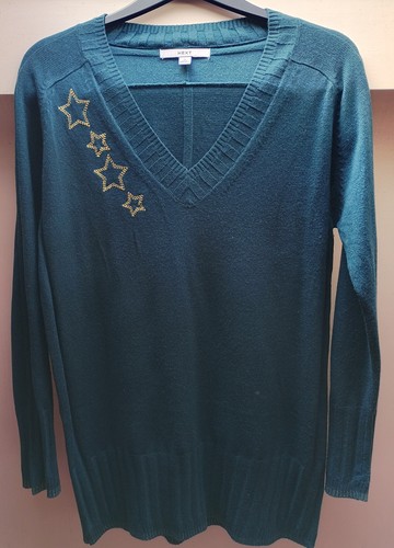 Petrol blue long jumper with - petrol,