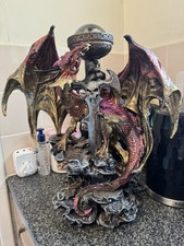 Dragon Figurine Ornament with Crystal Ball Resin, 44cm High and 39cm wide. 