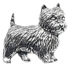 Westie Pin Badge Pewter Pet