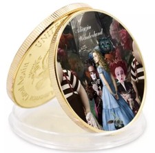 NEW ALICE IN WONDERLAND GOLD COINS - Johnny depp/alice through the looking glass