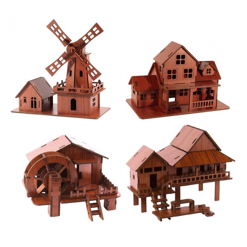 Buildings wooden puzzle - 3d,